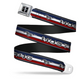Ford Mustang Sicherheitsgurt Gürtel mit Tribar Stripes Print