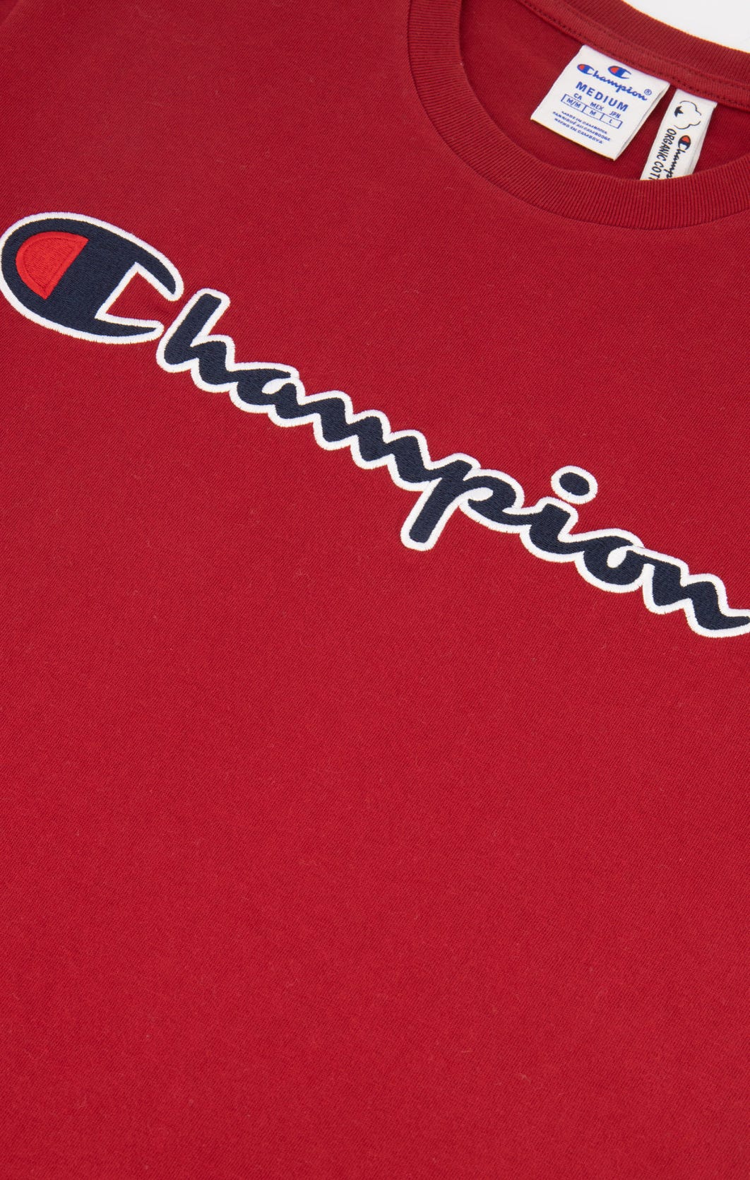 Champion T-Shirt mit Logo Schriftzug Burgunder 216473