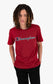 Champion T-Shirt mit Logo Schriftzug Burgunder 216473