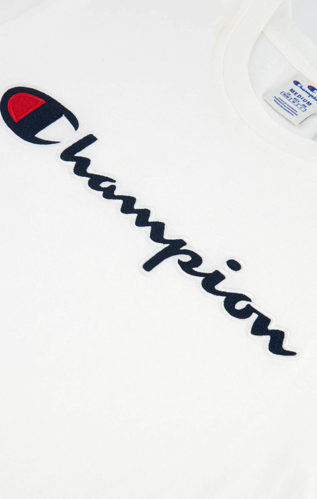Champion T-Shirt mit Logo Schriftzug Weiß 216473
