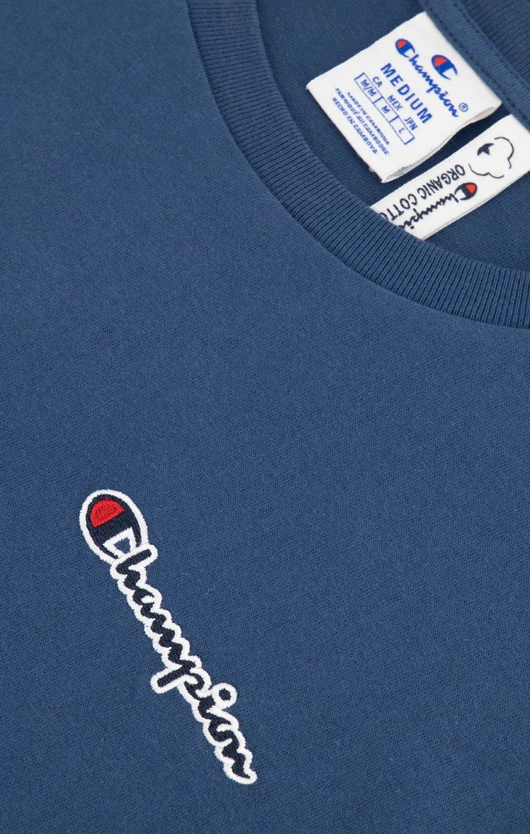 Champion T-Shirt mit kleinem Logo Schriftzug Dark Turquoise 216480