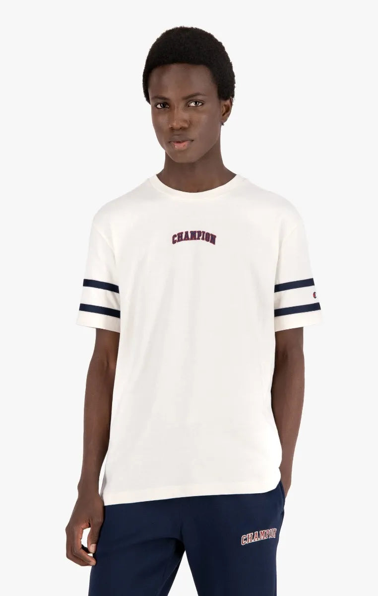 Champion T-Shirt mit Logo Schriftzug im College Style Wollweiß 216580