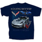 Corvette T-Shirt Corvette C7 Z06 Supercar Dunkelblau
