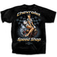 Chevrolet T-Shirt Chevy Speed Shop Pin Up Style Schwarz