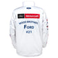 NASCAR Jacke Harrison Burton Ford Motorcraft Uniform Jacke Weiß/Blau