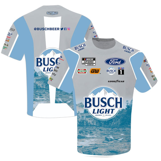 NASCAR T-Shirt Kevin Harvick Sublimated Pit Crew Uniform T-Shirt Busch Light Grau
