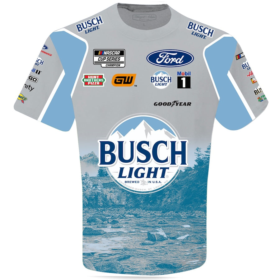 NASCAR T-Shirt Kevin Harvick Sublimated Pit Crew Uniform T-Shirt Busch Light Grau