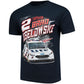 NASCAR T-Shirt Brad Keselowski Miller Lite T-Shirt Navy