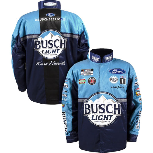 NASCAR Jacke Kevin Harvick Stewart-Haas Racing Team Busch Uniform Jacke Blau